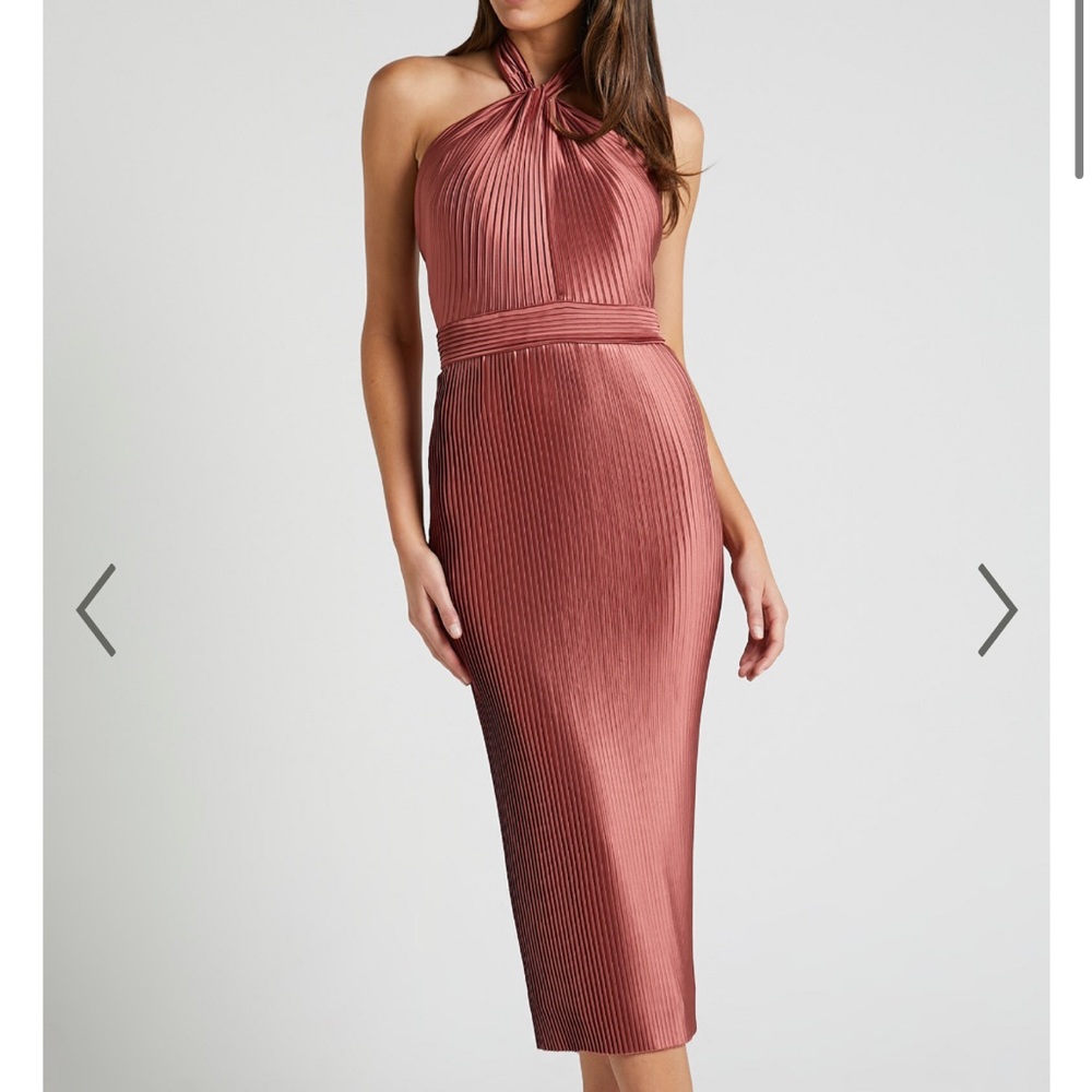 NWT satin pleated cocktail dress